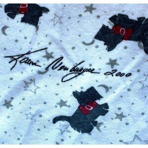 Vintsge Karen Neuburger 2000 Scottie Dog Fabric White Flannel 36 in W x …
